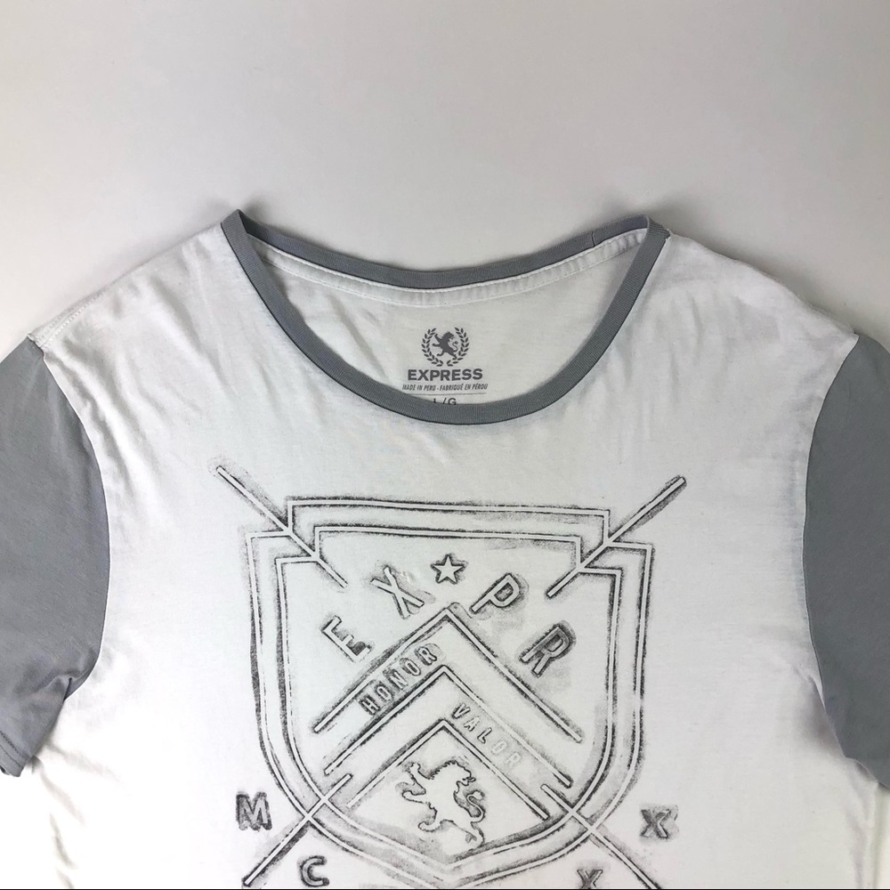 Express Color Block Airbrush Badge Graphic Tee - image 4